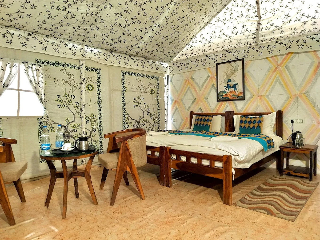 Swiss Tent Bedroom at Melody Moon Desert Camp Jaisalmer