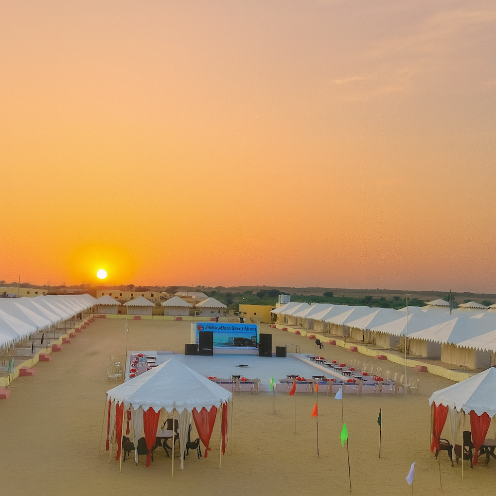 Cultural Stage & Dining Court at Melody Moon Desert Camp Jaisalmer